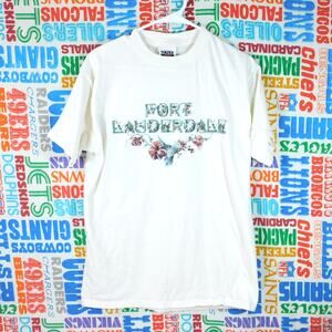 Vintage Tultex Fort Lauderdale Florida T Shirt Size M Floral Graphic